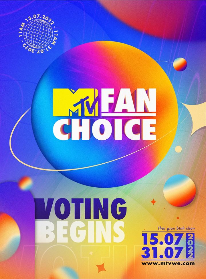 Poster MTV Fanchoice Bảo Anh, Thiều Bảo Trâm... cùng những tên tuổi cực hot có mặt trong MTV Fan Choice 2022