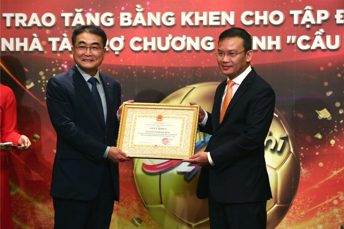Cầu thủ nhí 12 năm đồng hành cùng Cầu thủ nhí, Tập đoàn LOTTE mong muốn phát triển tài năng bóng đá Việt