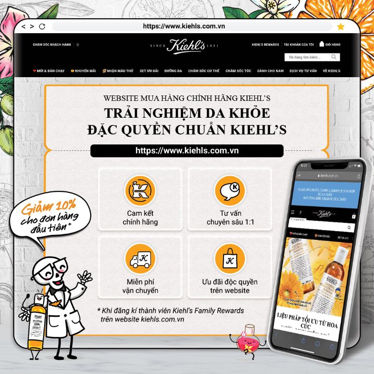 Kiehls website 1 Kiehl’s ra mắt cửa hàng trực tuyến đầu tiên tại Việt Nam: Vẹn trải nghiệm, trọn đặc quyền