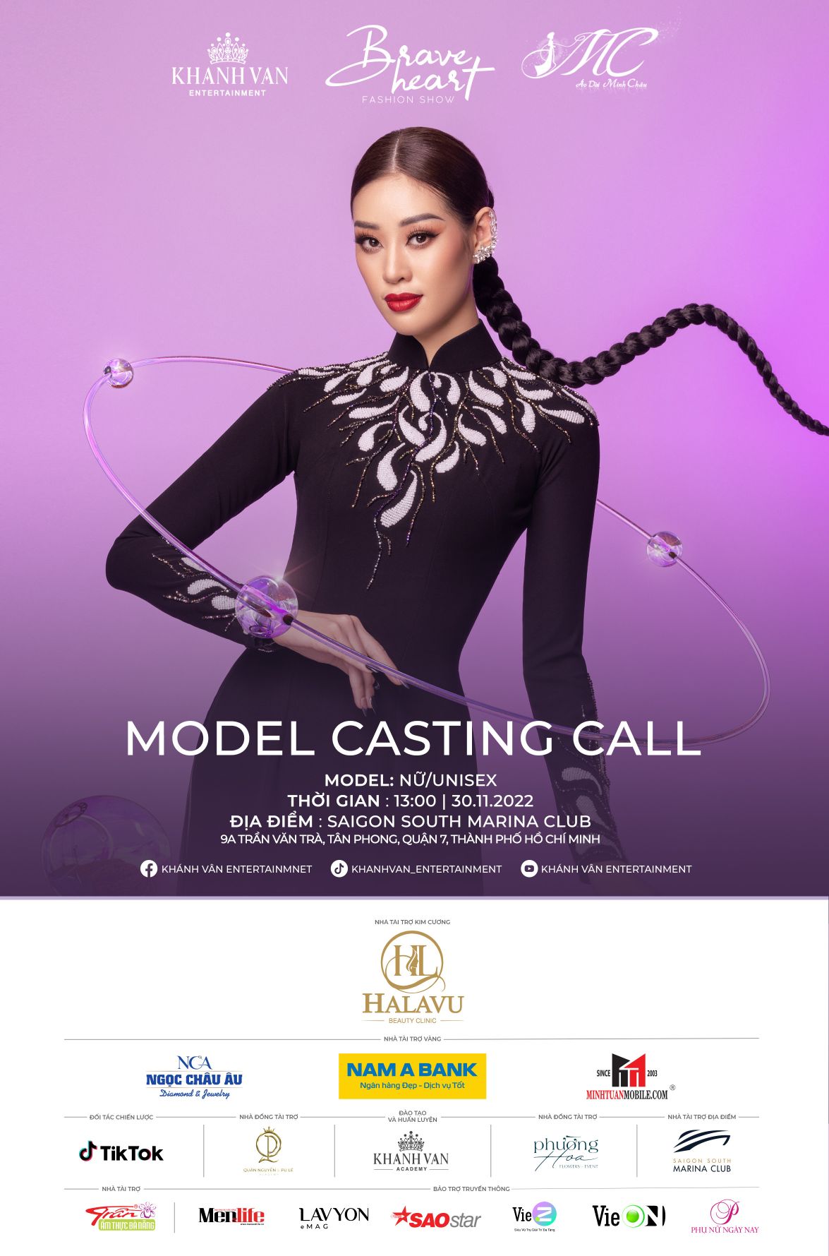 Casting Call NTK Dang Trong Minh Chau Khánh Vân tuyển chọn người mẫu trình diễn cho Brave Heart Fashion Show 2022
