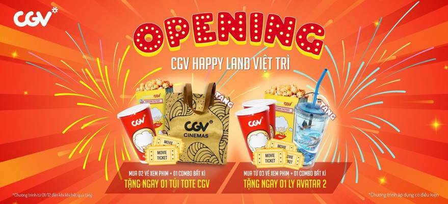 CGV Happy Land Việt Trì 2 CGV mở đầu tháng 12 với rạp mới siêu hoành tráng CGV Happy Land Việt Trì