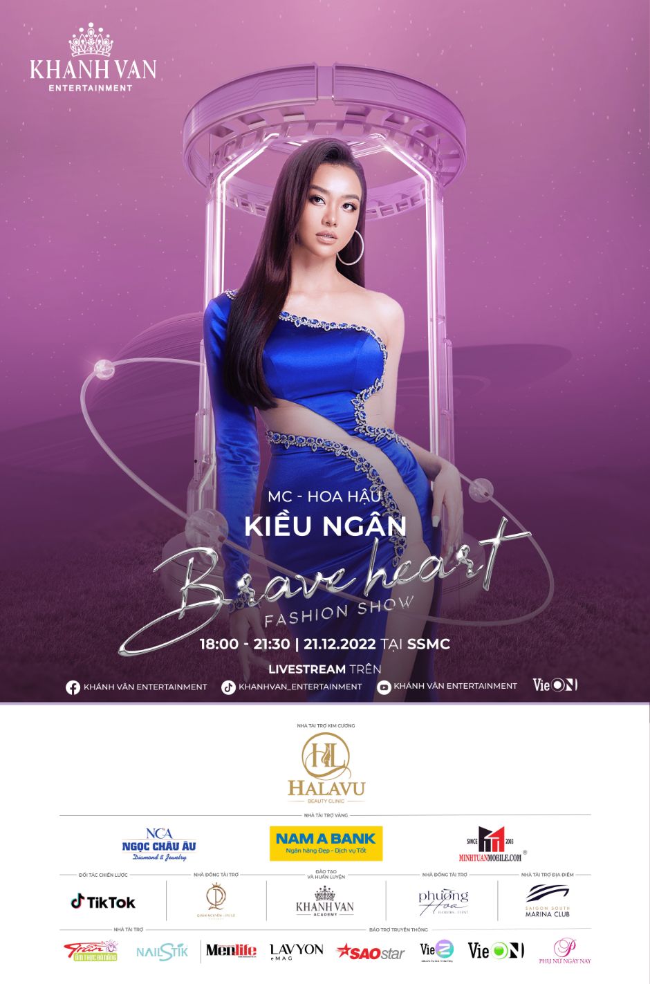 Poster MC Hoa hau Kieu Ngan Bật mí dàn nghệ sĩ tham gia biểu diễn tại show thời trang của Hoa hậu Khánh Vân