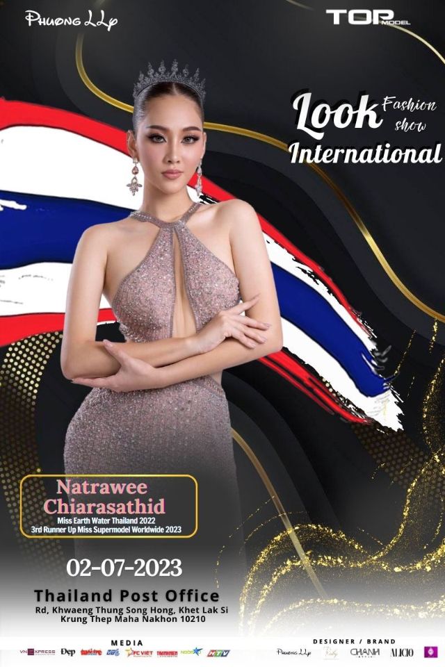 Miss Earth Water Thailand 2022 Natrawee Chiarasathid NTK Phương Hồ tổ chức show thời trang đầu tiên tại nước ngoài