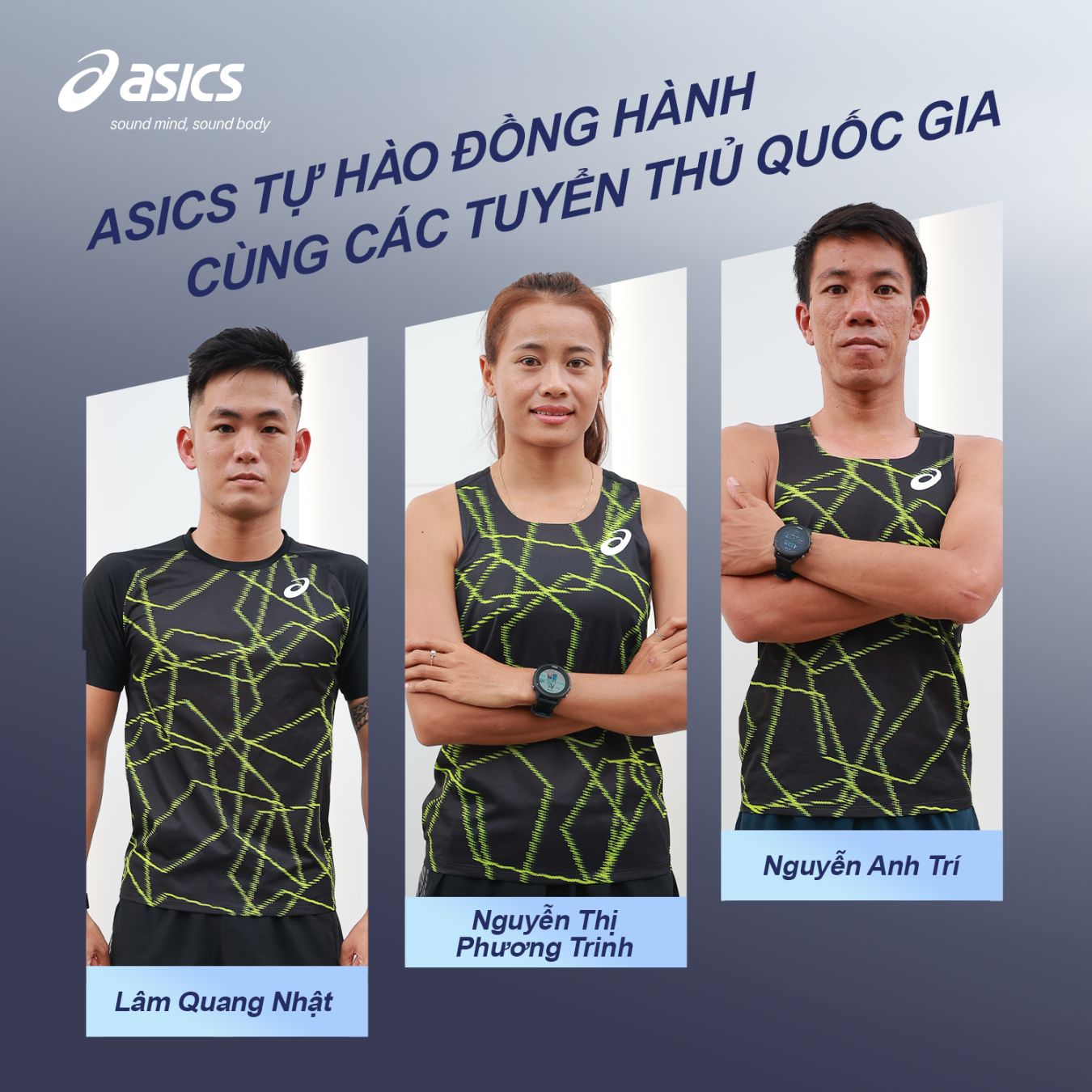 ASICS 1 2 ASICS đồng hành cùng 3 tuyển thủ quốc gia Việt Nam chinh phục đấu trường thể thao phối hợp