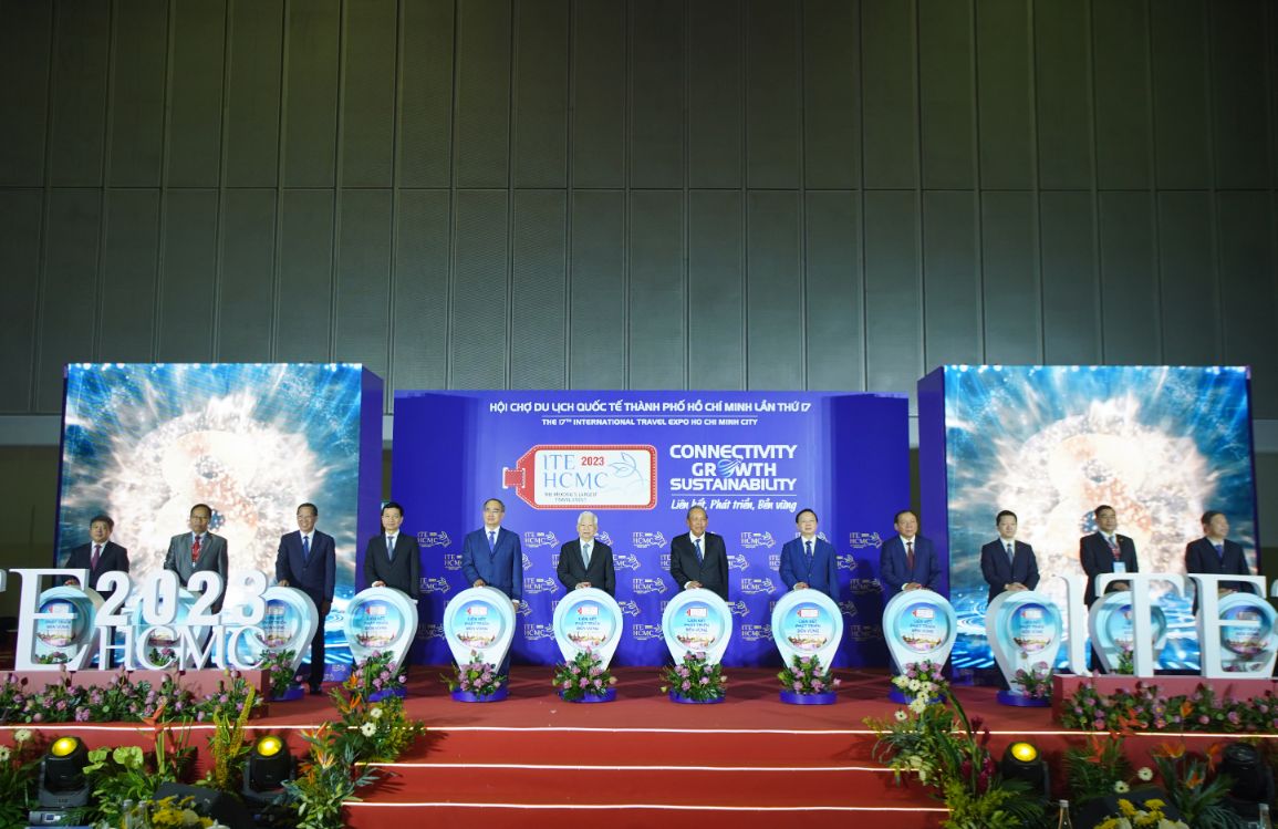 ITE HCMC 2023 Cutting Ribbon Ceremony Khai mạc Hội chợ Du lịch Quốc tế TP.HCM 2023: “Liên kết, phát triển, bền vững”