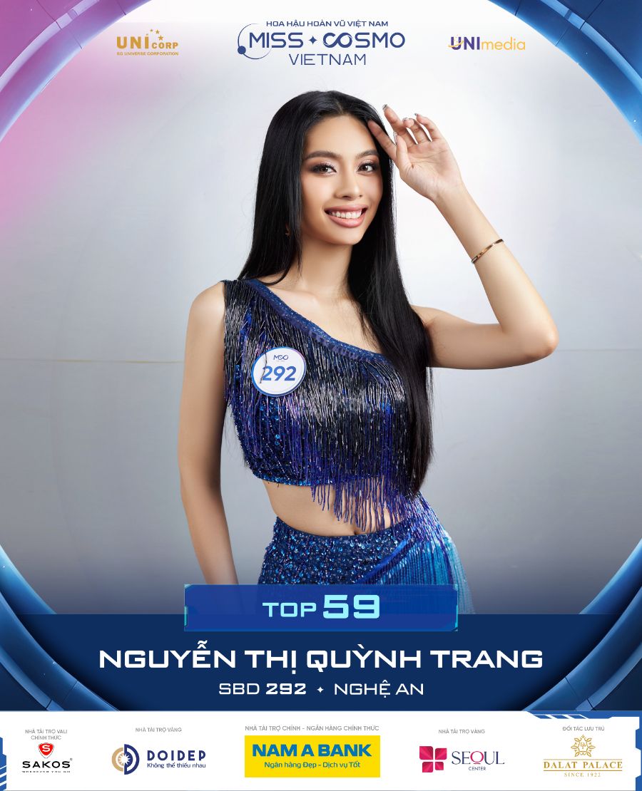 SBD 292 NGUYỄN THỊ QUỲNH TRANG Lộ diện 10 thí sinh đầu tiên của Top 59 Miss Cosmo Vietnam 2023