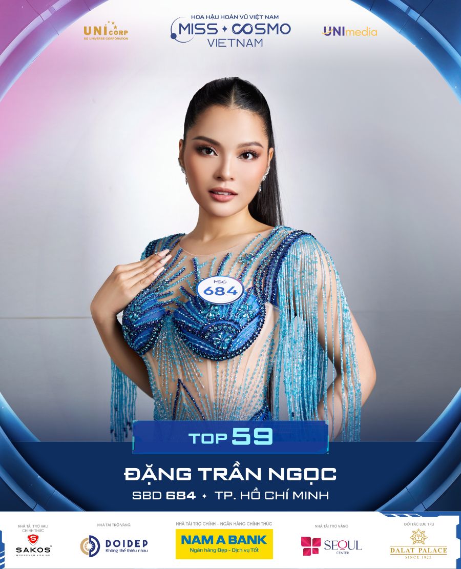 SBD 684 ĐẶNG TRẦN NGỌC Lộ diện 10 thí sinh đầu tiên của Top 59 Miss Cosmo Vietnam 2023