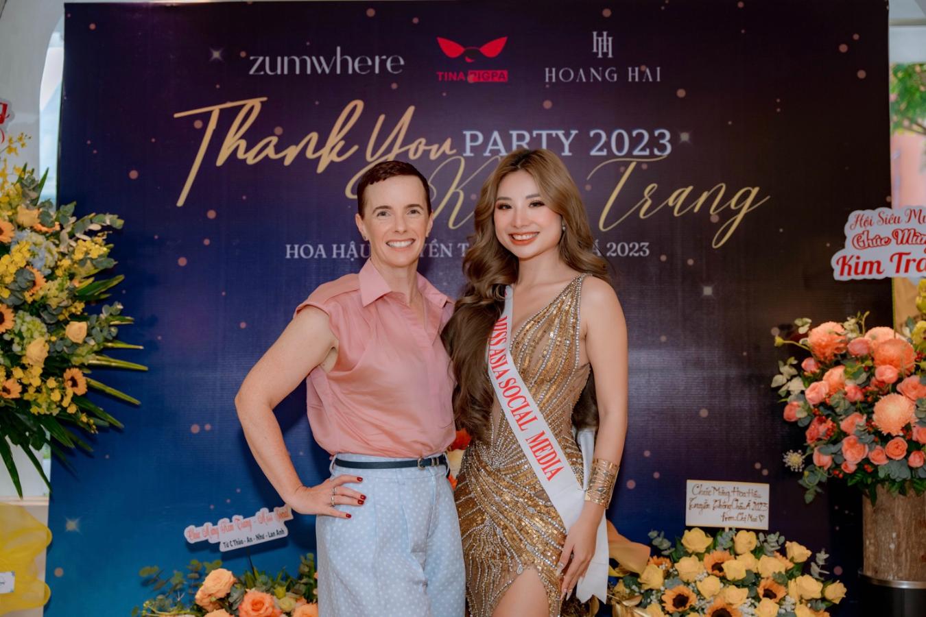 Hoa Hậu Truyền Thông Châu Á 9 Diễn viên Lý Hương chúc mừng Kim Trang đạt giải Hoa hậu Truyền thông Châu Á