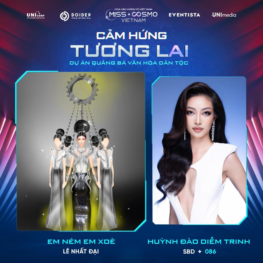 HUỲNH ĐÀO DIỄM TRINH 40 thí sinh Miss Cosmo Vietnam 2023 sẽ trình diễn Dự án Quảng bá Văn hóa Dân tộc