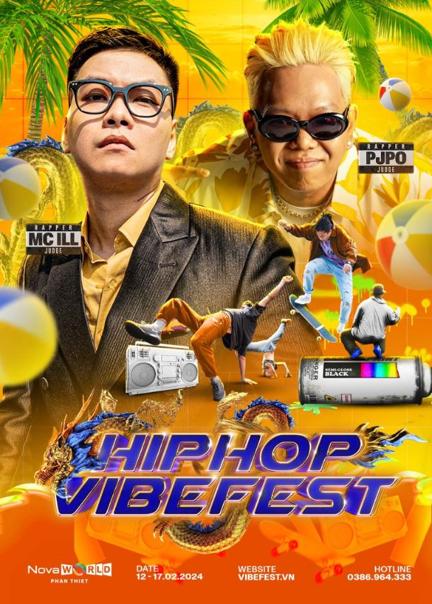 Poster Hiphop Rap Contest Vibe Fest mở bát cuộc thi rap và vẽ graffiti lớn nhất dịp Tết Giáp Thìn 
