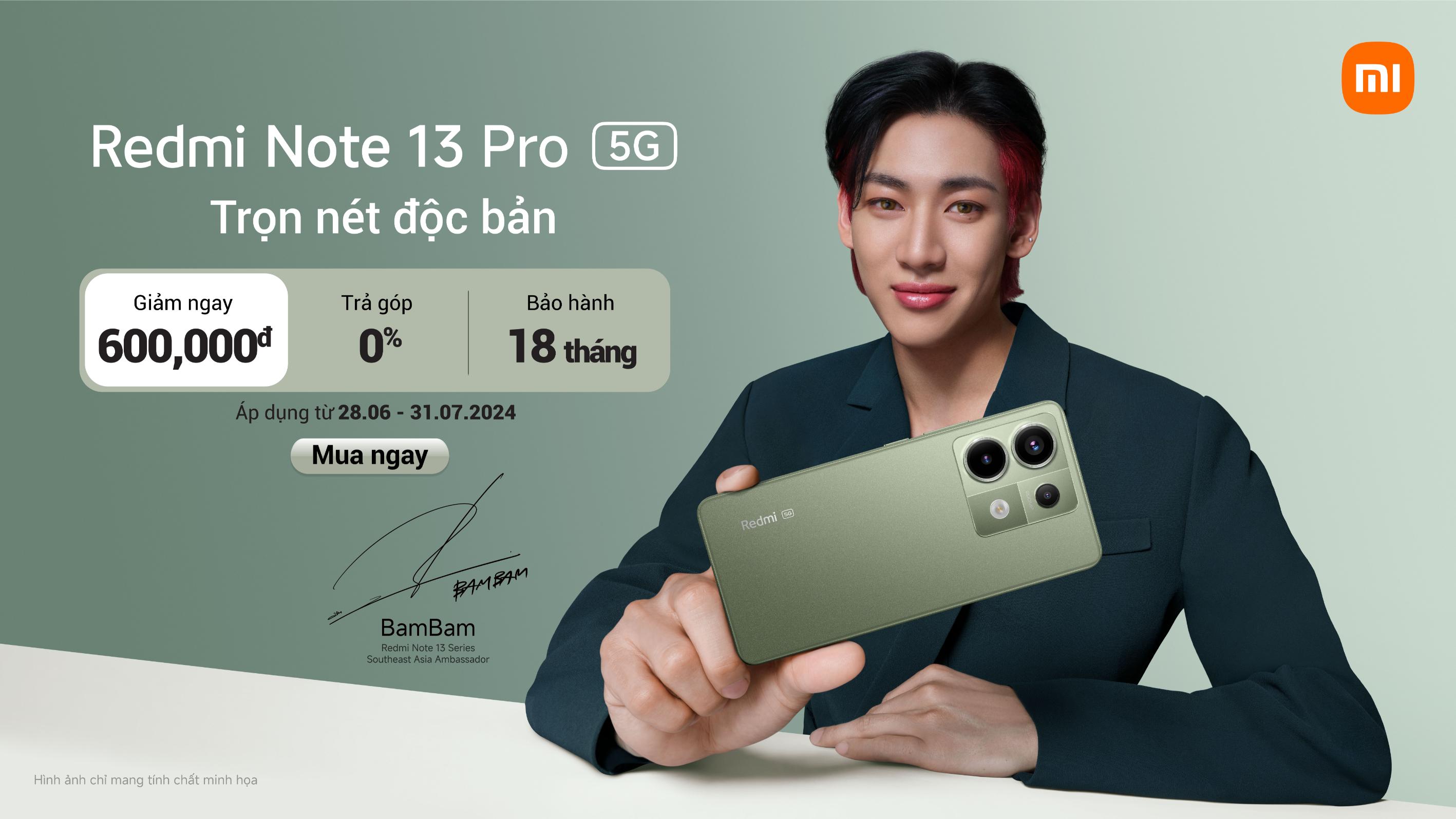 RN13 Pro 5G Olive Green.png 3 Xiaomi ra mắt phiên bản Redmi Note 13 Pro 5G đặc biệt cùng cơ hội giao lưu BamBam tại Malaysia