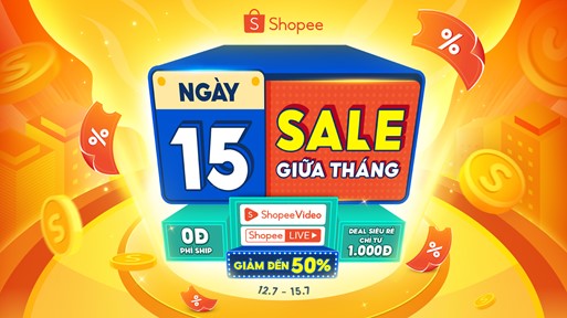 15.07 01  Giải nhiệt nhu cầu mua sắm hè với loạt ưu đãi từ Ngày 15 Sale Giữa Tháng trên Shopee