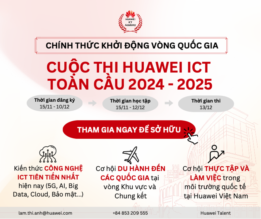 Huawei khởi động cuộc thi ICT Competition Huawei Việt Nam chính thức khởi động cuộc thi ICT Competition 2024   2025