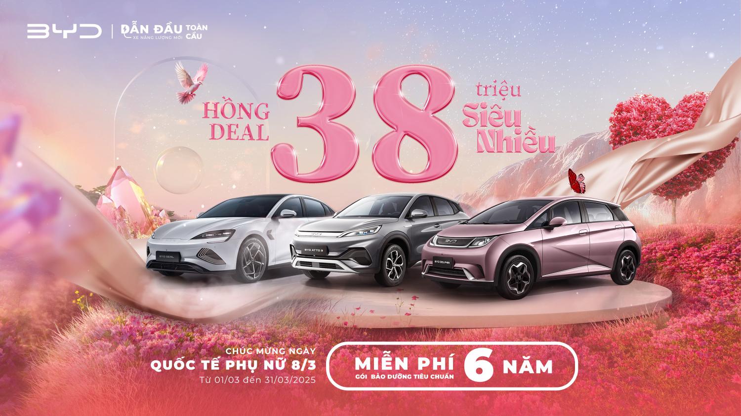 KV  2 BYD Việt Nam triển khai chương trình ưu đãi đặc biệt Hồng Deal   38 triệu siêu nhiều