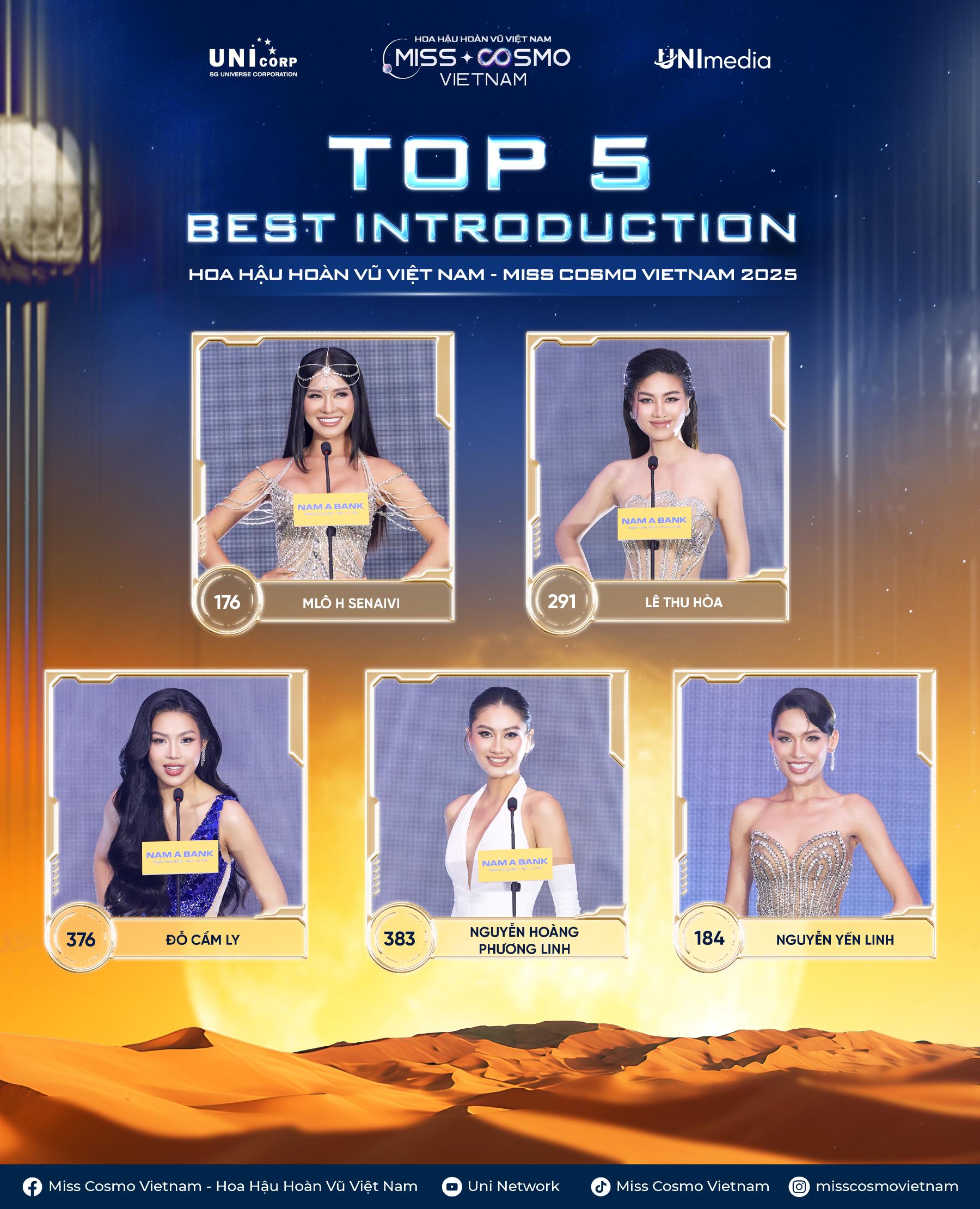 1405 TOP 5 BEST INTRODUCTION Công bố Top 5 “Best Introduction” Hoa Hậu Hoàn Vũ Việt Nam 2025