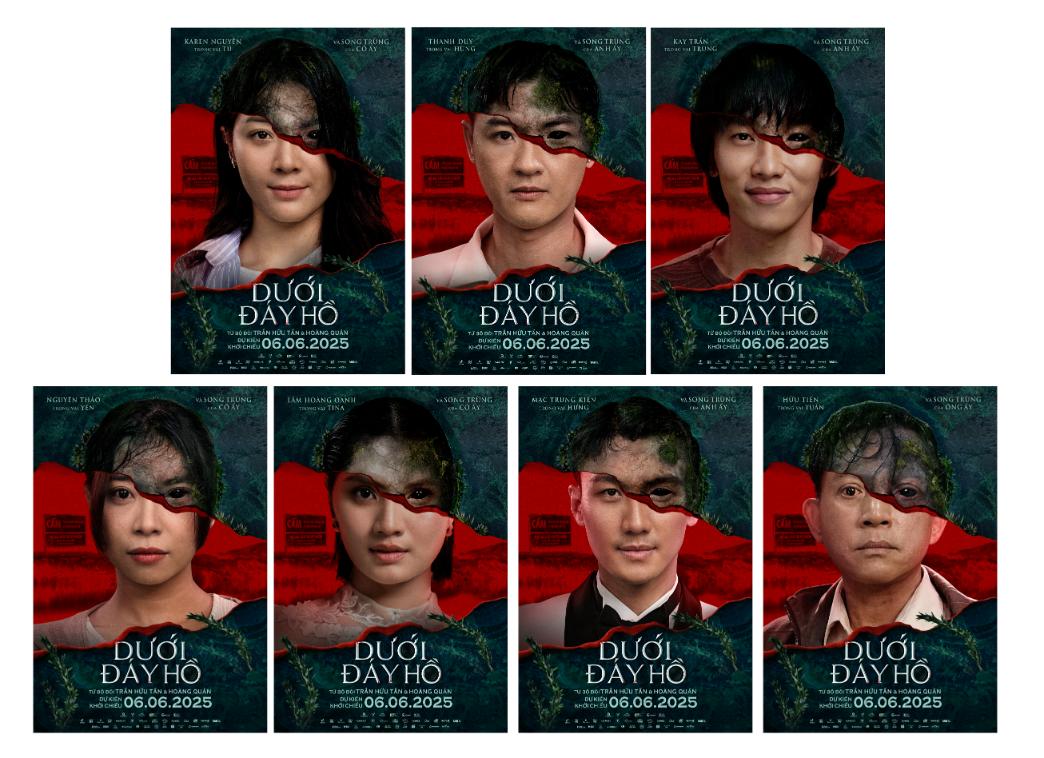 Dưới Đáy Hồ Dưới Đáy Hồ lộ diện bộ 7 poster nhân vật chính: 7 song trùng tà ác hiện hình