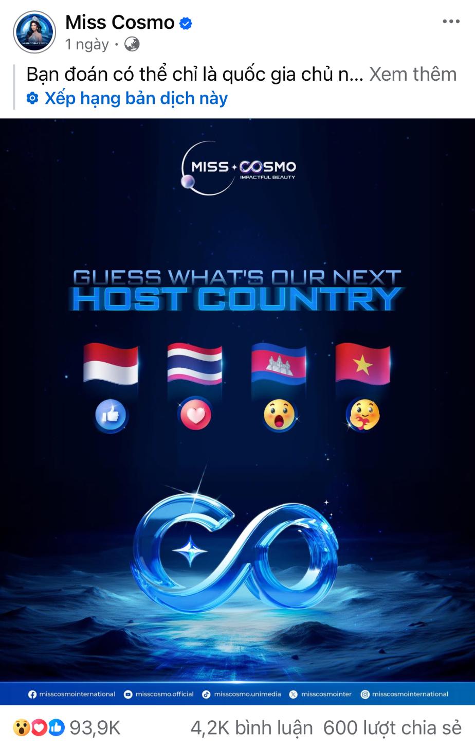 DỰ ĐOÁN HOST COUNTRY 1 16 hoa hậu quốc tế đến Việt Nam tham dự họp báo khởi động Miss Cosmo 2025