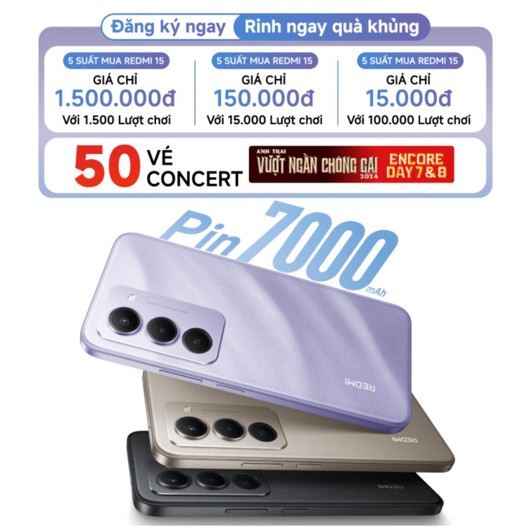 Redmi15 ATVNCG Sắp ra mắt Redmi 15 trang bị pin Silicon Carbon 7000mAh, công nghệ vượt tầm giá