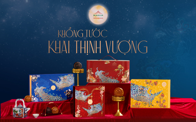 mooncake 645x400px Khách sạn Windsor Plaza giới thiệu Bộ quà tặng Trung Thu ‘Khổng Tước Khai Thịnh Vượng’