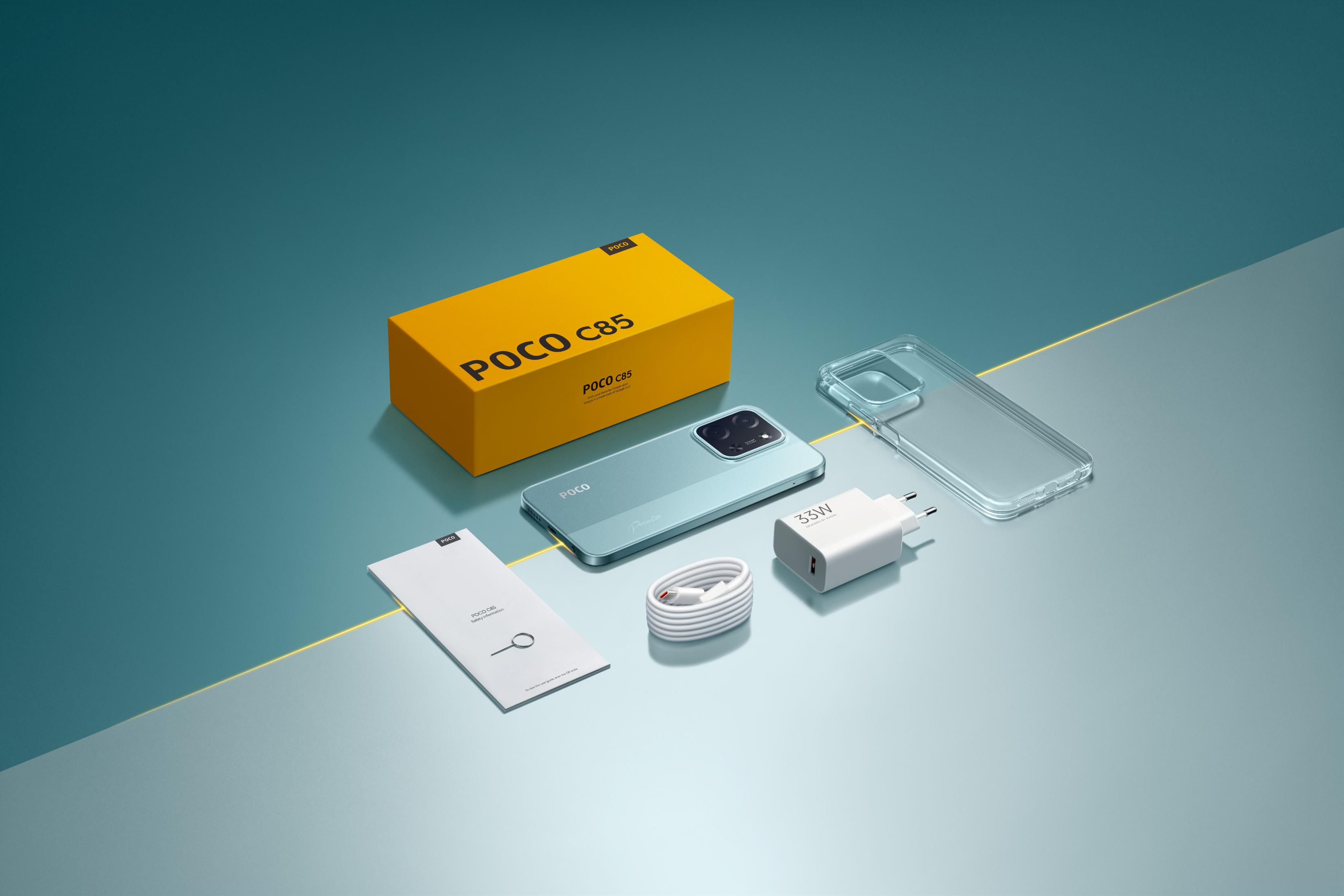 POCO C85 Unboxing With Charger POCO C85 ra mắt tại Việt Nam   smartphone giải trí toàn diện với mức giá dễ tiếp cận