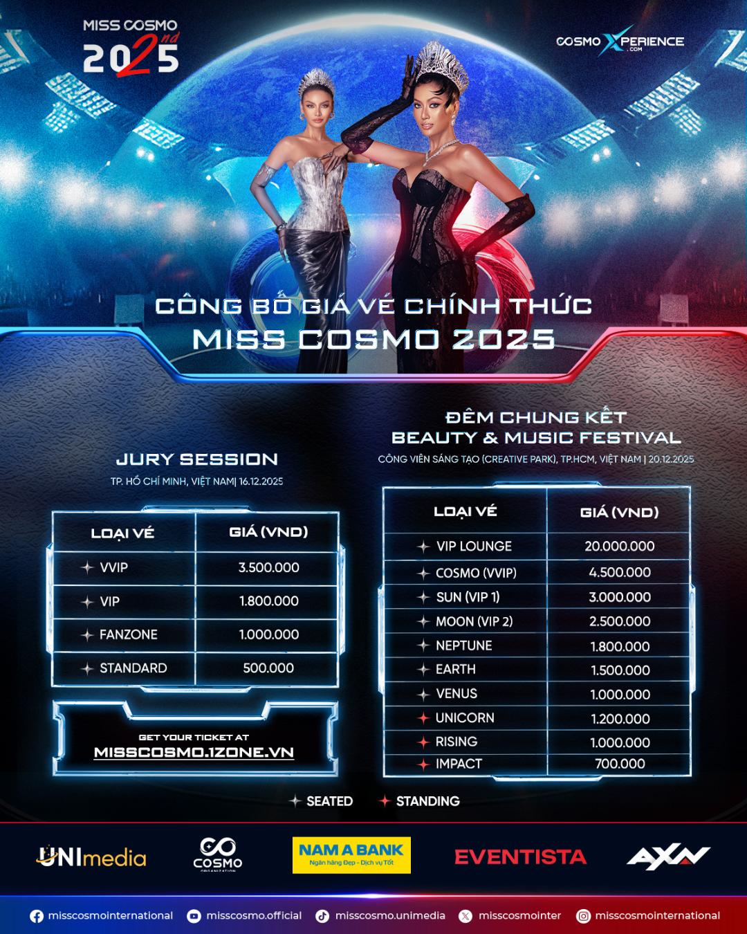 Bản sao của GIÁ VÉ VND Vé chung kết Miss Cosmo 2025 chính thức mở bán
