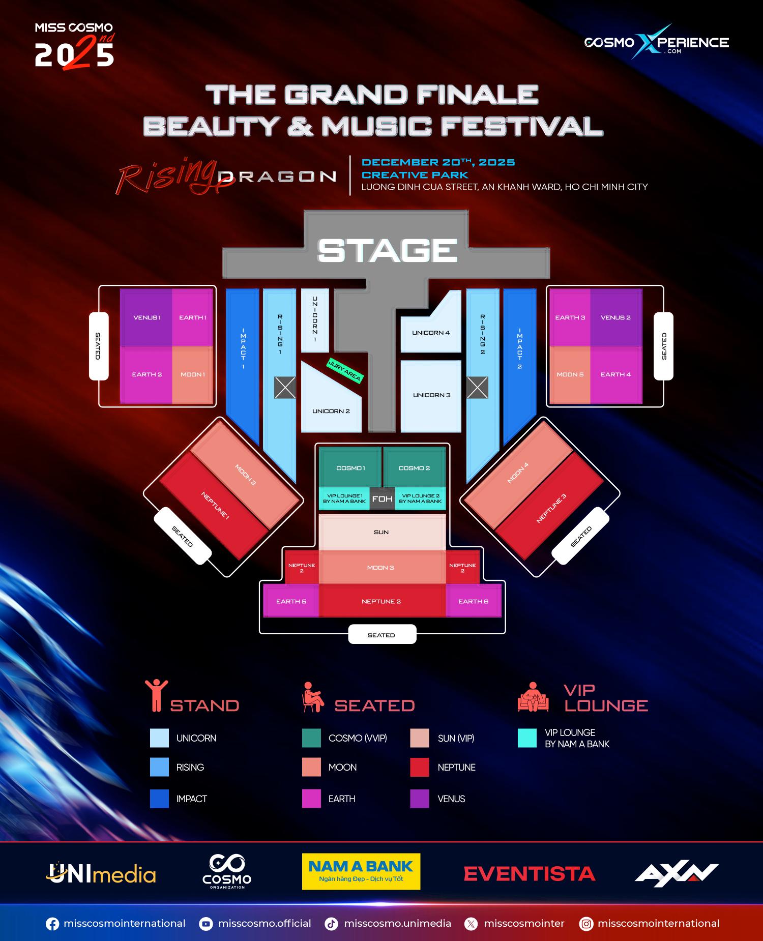 CosmoXperience 2 Miss Cosmo 2025 hé lộ layout sân khấu và hai gói thành viên mới CosmoXperience