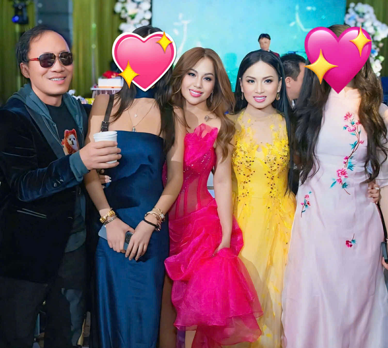  Hà Phương đọ dáng cùng em gái Minh Tuyết trong tiệc đám cưới Kim Cương của bố mẹ chồng tỉ phú