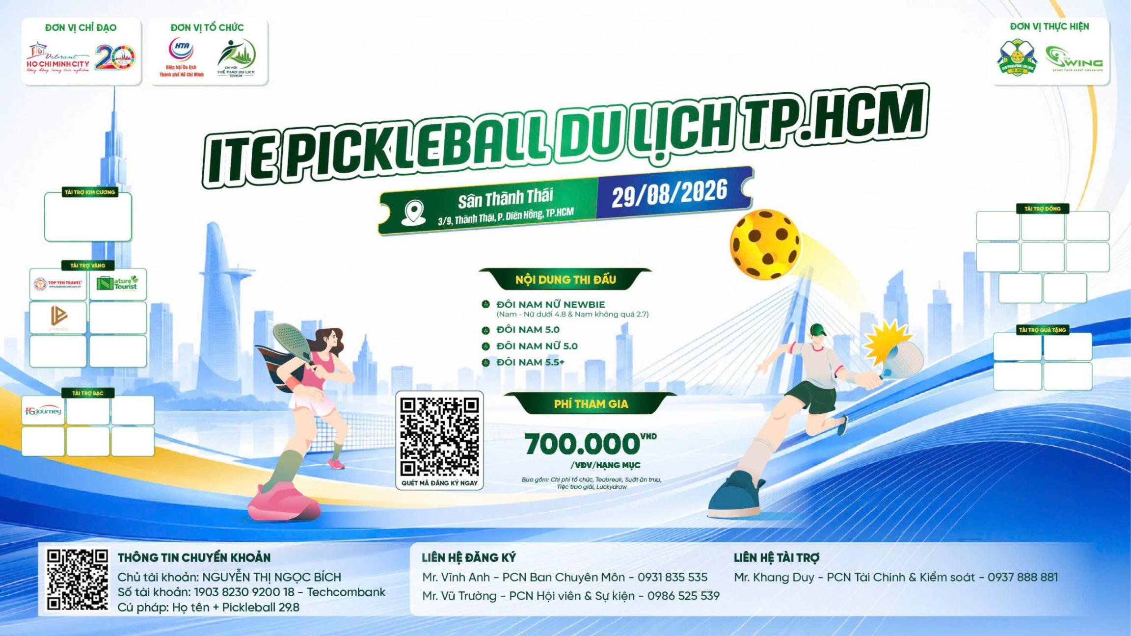 Giải đấu Ite Pickleball Du Lịch TP 1 Tranh tài sôi nổi đầy hấp dẫn tại Giải đấu Ite Pickleball Du Lịch TP.HCM