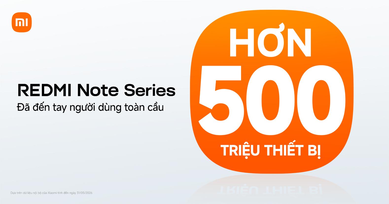 Hơn 500 triệu máy REDMI Note Xiaomi giữ top 2 thị trường smartphone tại Việt Nam
