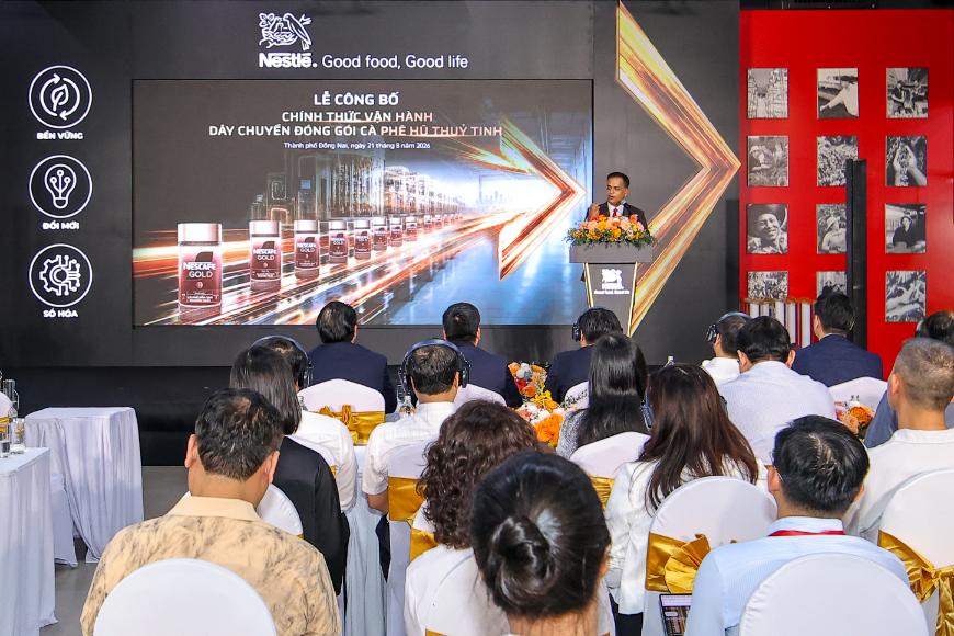 Ông Binu Jacob Tổng Giám đốc Nestlé Việt Nam phát biểu tại sự kiện 2 Nestlé Việt Nam tăng cường năng lực sản xuất cà phê chất lượng cao xuất khẩu