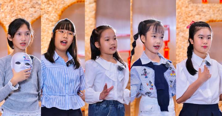 Hình 2  Các diễn giả nhí lần lượt từ trái sang phải  Trần Đông Cát Linh Trương Thu Thảo Nguyễn Ngọc Khánh An Nguyễn Khánh Ngọc Nguyễn Bảo Trân TEDxSaiGonStudio: Hành trình kiến tạo giá trị cho những tiếng nói trẻ