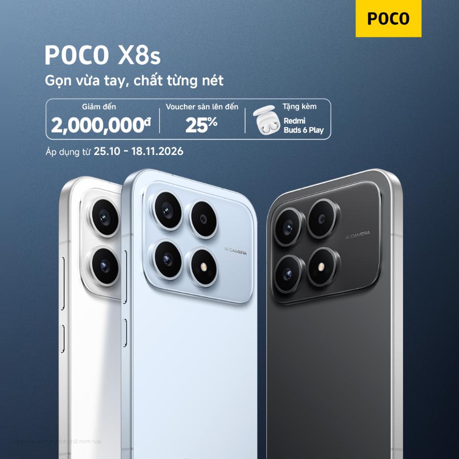 POCO X8s S POCO ra mắt POCO X8s, nâng chuẩn smartphone tầm trung với loạt trang bị vượt trội