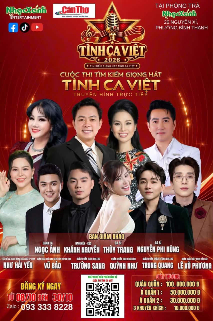 tinh ca Viet 2 Tình Ca Việt 2026 chính thức khởi động với tổng giá trị giải thưởng 210 triệu đồng